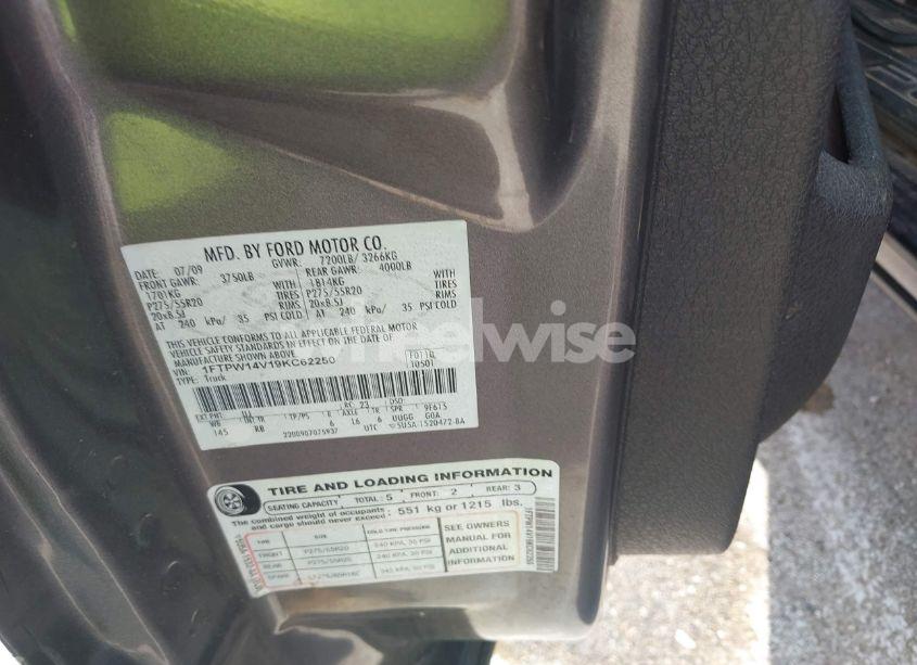 Photo 9 of 2009 Ford F-150 (VIN 1FTPW14V19KC62250)