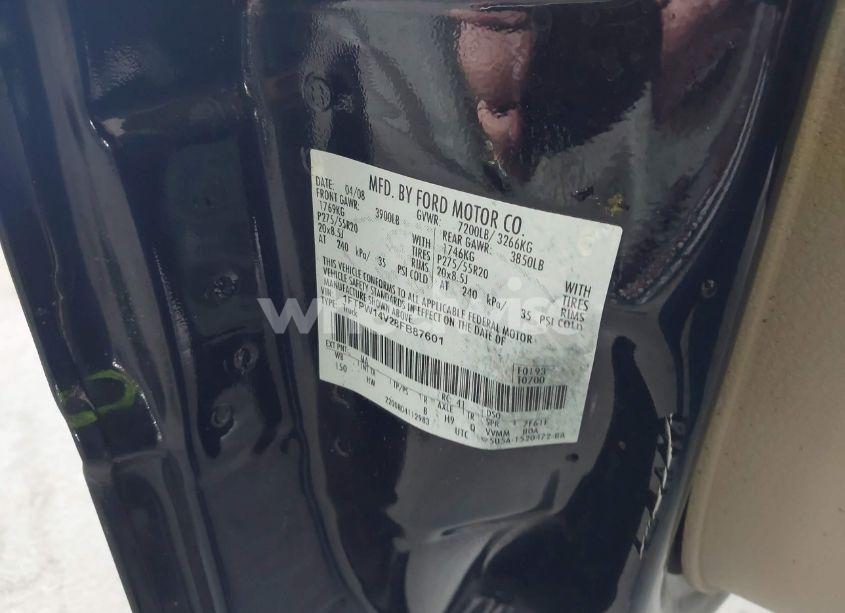 Photo 9 of 2008 Ford F-150 60TH ANNIVERSARY/FX4/KING RANCH/LARIAT/XLT (VIN 1FTPW14V28FB87601)