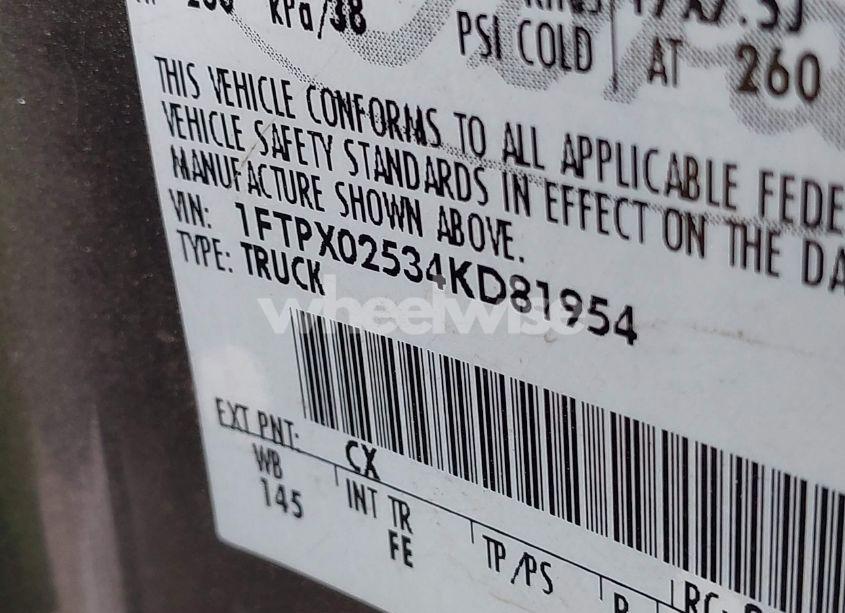 Photo 9 of 2004 Ford F-150 XLT (VIN 1FTPX02534KD81954)