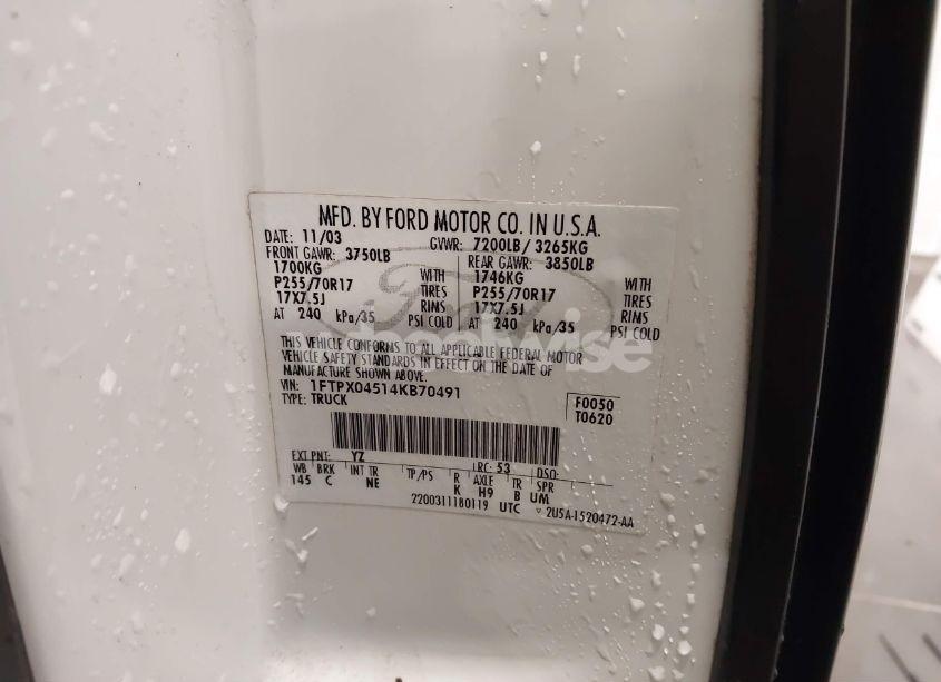 Photo 9 of 2004 Ford F-150 FX4/XLT (VIN 1FTPX04514KB70491)