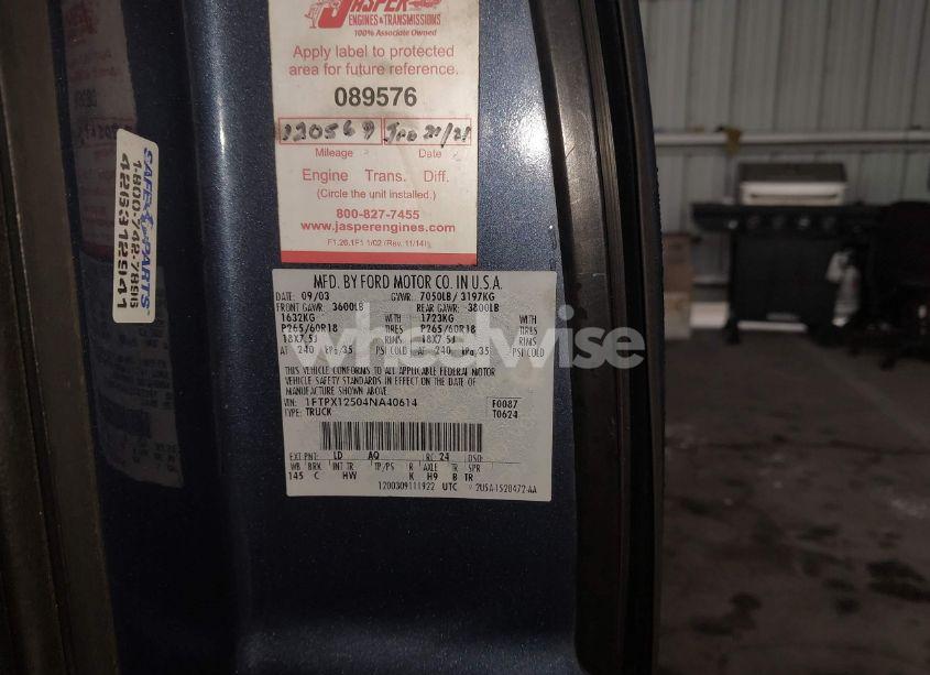 Photo 9 of 2004 Ford F-150 LARIAT/XL/XLT (VIN 1FTPX12504NA40614)