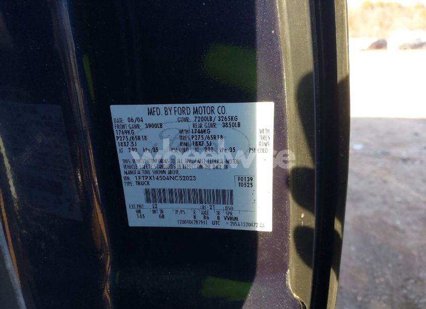 Photo 9 of 2004 Ford F-150 FX4/LARIAT/XL/XLT (VIN 1FTPX14504NC52023)