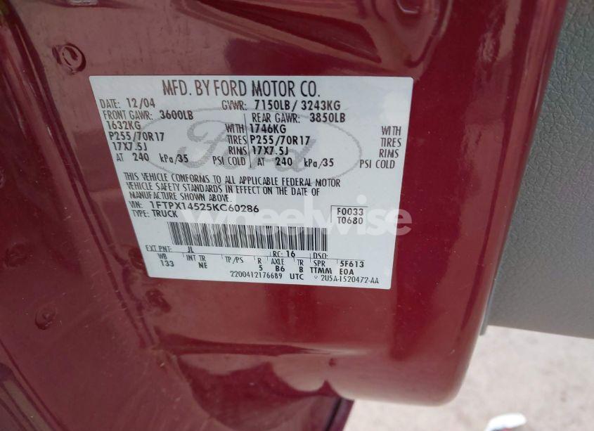 Photo 9 of 2005 Ford F-150 FX4/LARIAT/XL/XLT (VIN 1FTPX14525KC60286)