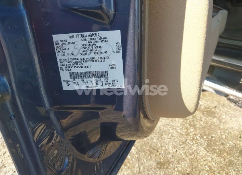 Photo 9 of 2005 Ford F-150 (VIN 1FTPX14525NB15831)