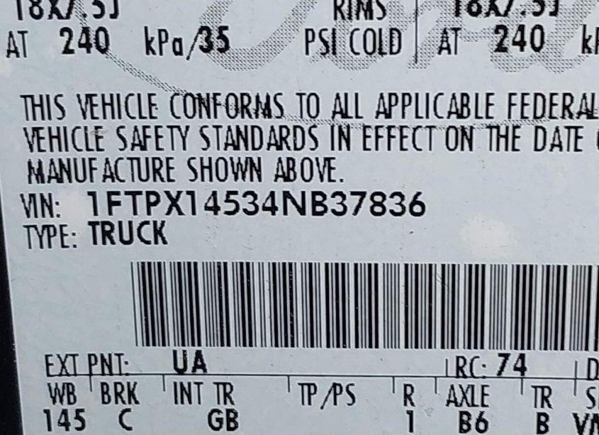 Photo 9 of 2004 Ford F-150 FX4/LARIAT/XL/XLT (VIN 1FTPX14534NB37836)