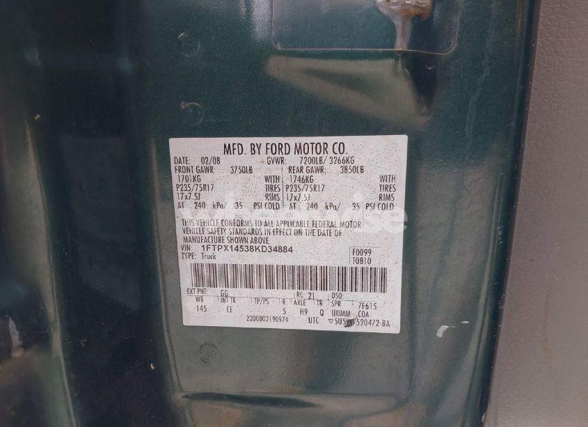 Photo 9 of 2008 Ford F-150 XL (VIN 1FTPX14538KD34884)