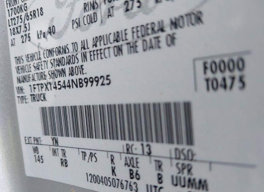 Photo 9 of 2004 Ford F-150 FX4/LARIAT/XL/XLT (VIN 1FTPX14544NB99925)