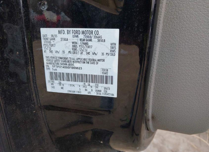 Photo 9 of 2005 Ford F-150 FX4/LARIAT/XL/XLT (VIN 1FTPX14595FB69623)