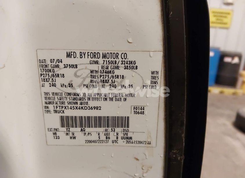 Photo 9 of 2004 Ford F-150 FX4/LARIAT/XL/XLT (VIN 1FTPX145X4KD36982)