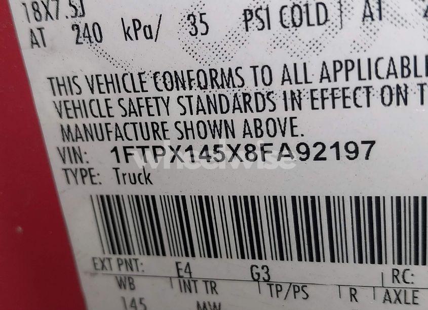 Photo 9 of 2008 Ford F-150 FX4/LARIAT/XL/XLT (VIN 1FTPX145X8FA92197)