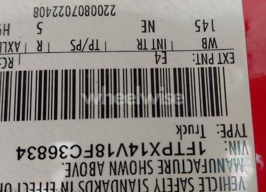 Photo 9 of 2008 Ford F-150 FX4/LARIAT/XL/XLT (VIN 1FTPX14V18FC36834)