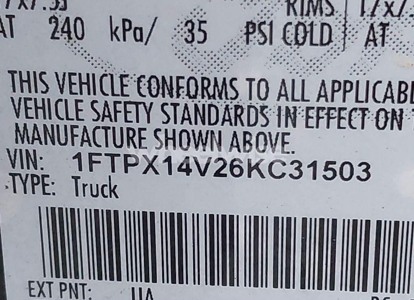 Photo 9 of 2006 Ford F-150 FX4/LARIAT/XL/XLT (VIN 1FTPX14V26KC31503)