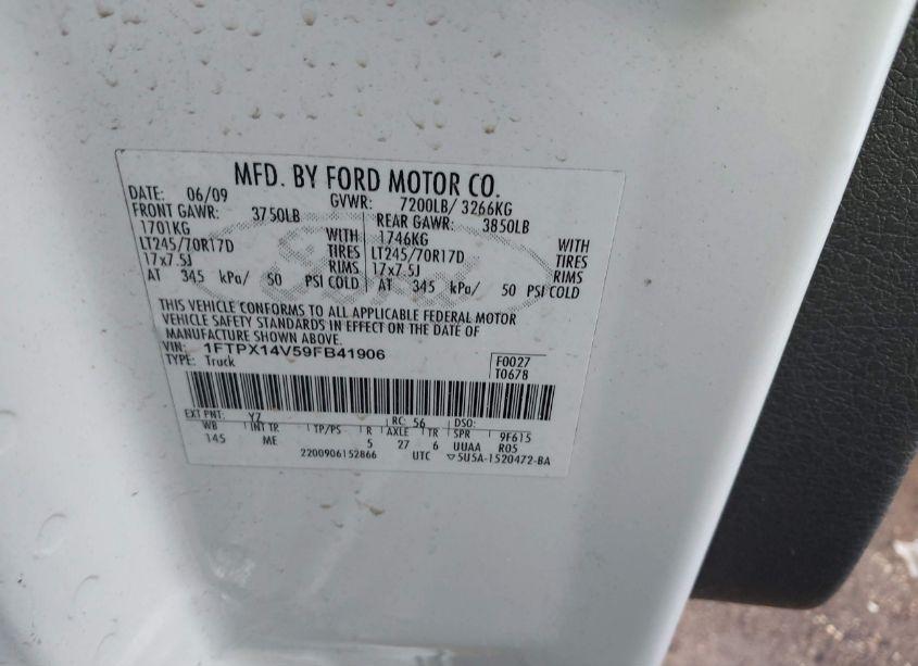 Photo 9 of 2009 Ford F-150 XLT (VIN 1FTPX14V59FB41906)