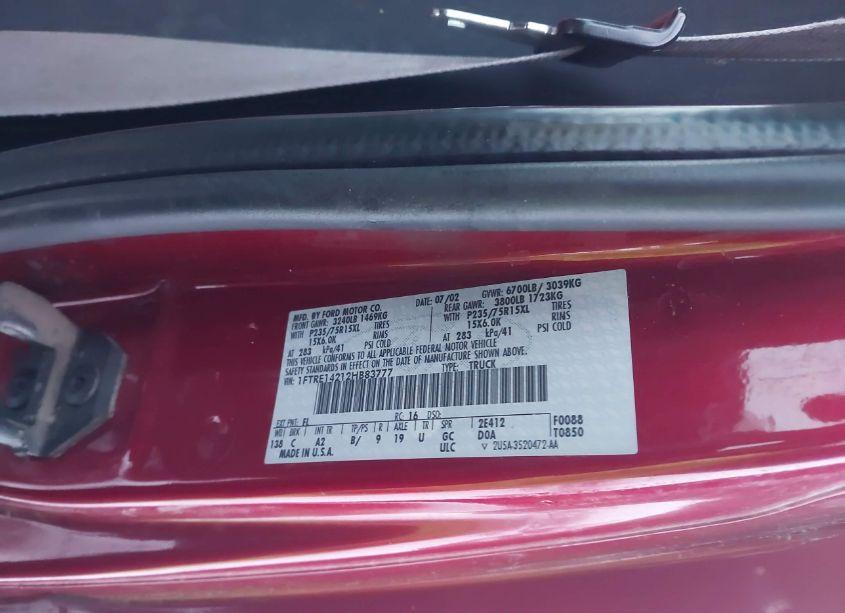 Photo 9 of 2002 Ford E-150 COMMERCIAL/RECREATIONAL (VIN 1FTRE14212HB83777)