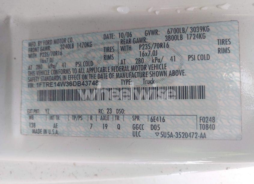 Photo 9 of 2006 Ford E-150 N/A (VIN 1FTRE14W36DB43748)