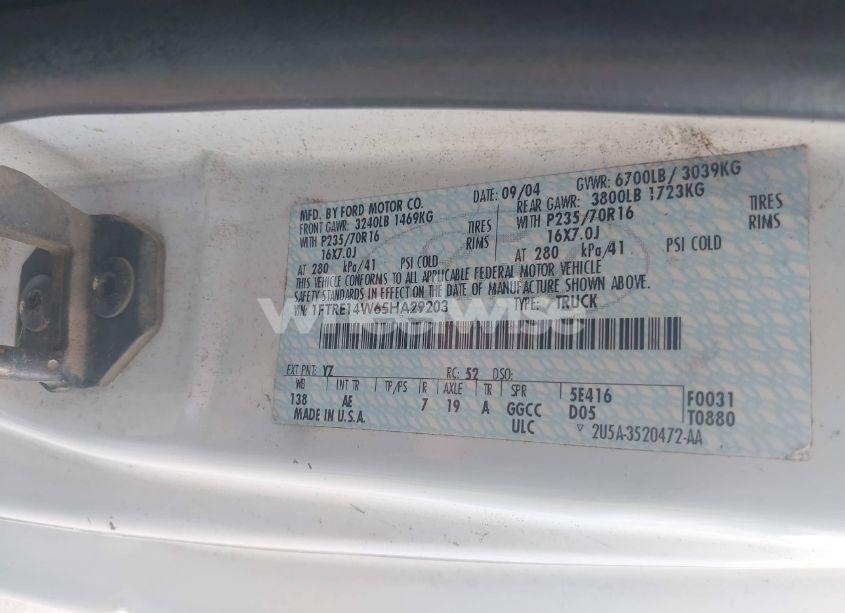 Photo 9 of 2005 Ford E-150 COMMERCIAL/RECREATIONAL (VIN 1FTRE14W65HA29203)