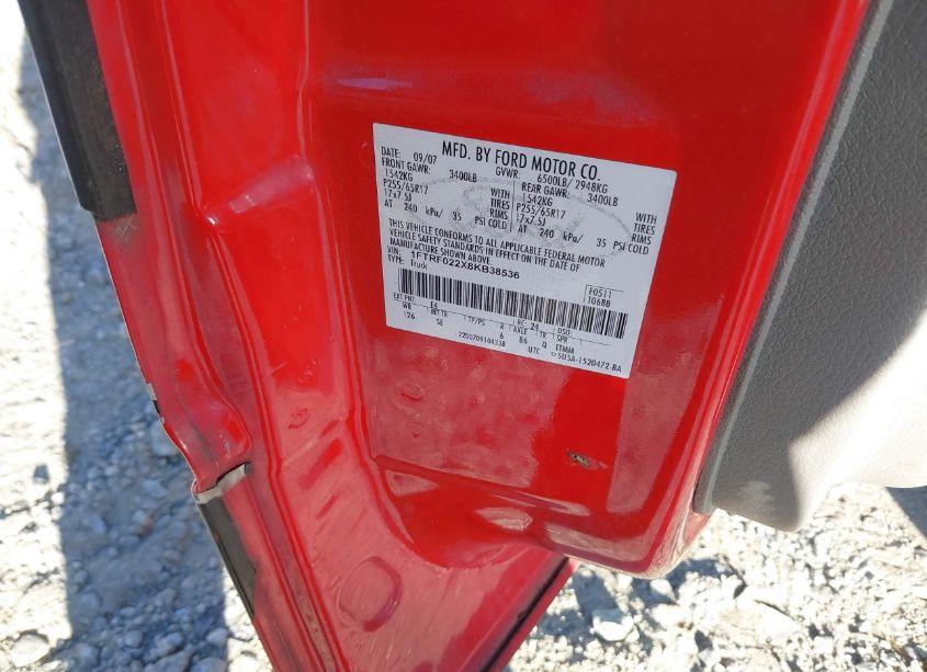 Photo 9 of 2008 Ford F-150 STX (VIN 1FTRF022X8KB38536)