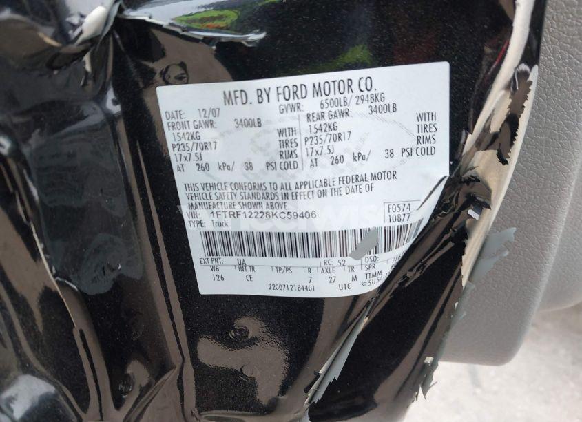 Photo 9 of 2008 Ford F-150 STX/XL/XLT (VIN 1FTRF12228KC59406)