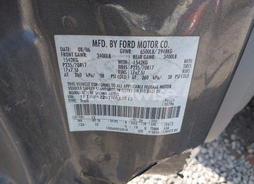 Photo 9 of 2007 Ford F-150 STX/XL/XLT (VIN 1FTRF12267NA13813)