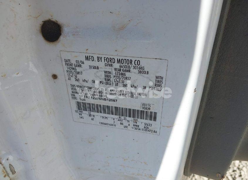 Photo 9 of 2006 Ford F-150 STX/XL/XLT (VIN 1FTRF12276NB12087)