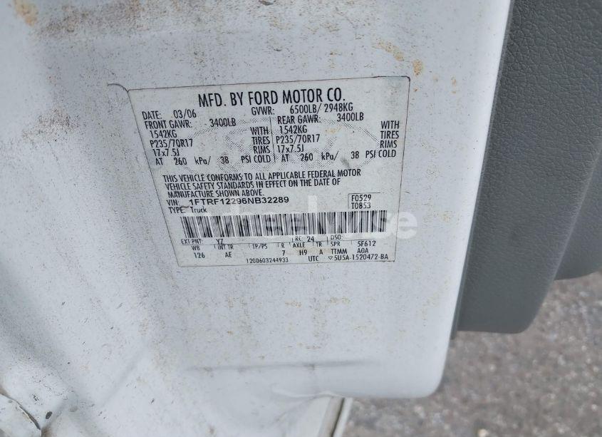 Photo 9 of 2006 Ford F-150 STX/XL/XLT (VIN 1FTRF12296NB32289)
