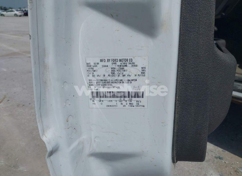 Photo 9 of 2009 Ford F-150 STX/XL/XLT (VIN 1FTRF12W69KC07426)