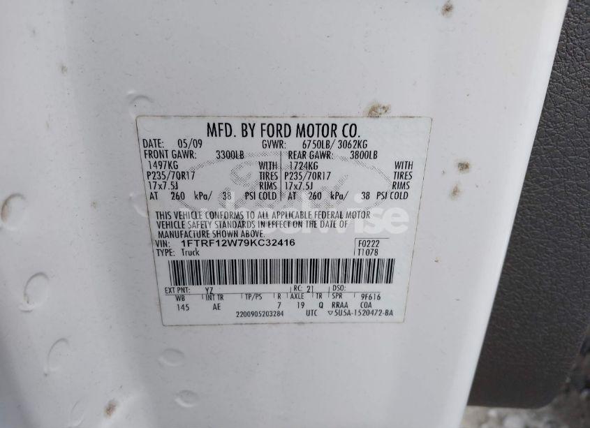 Photo 9 of 2009 Ford F-150 STX/XL/XLT (VIN 1FTRF12W79KC32416)