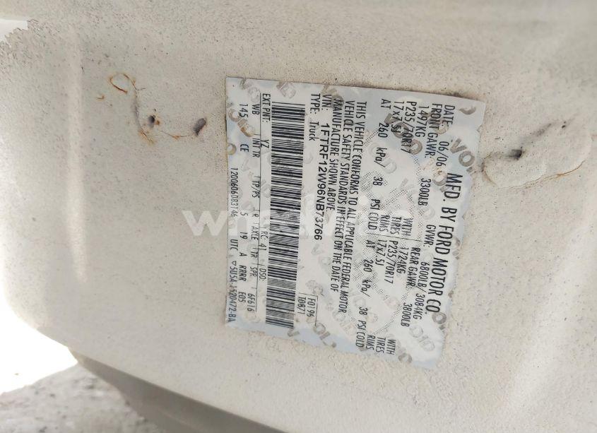 Photo 9 of 2006 Ford F-150 STX/XL/XLT (VIN 1FTRF12W96NB73766)