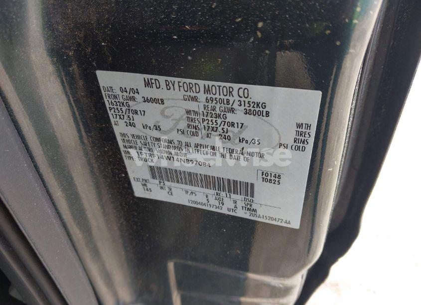 Photo 9 of 2004 Ford F-150 STX/XL/XLT (VIN 1FTRF14W14NB97084)