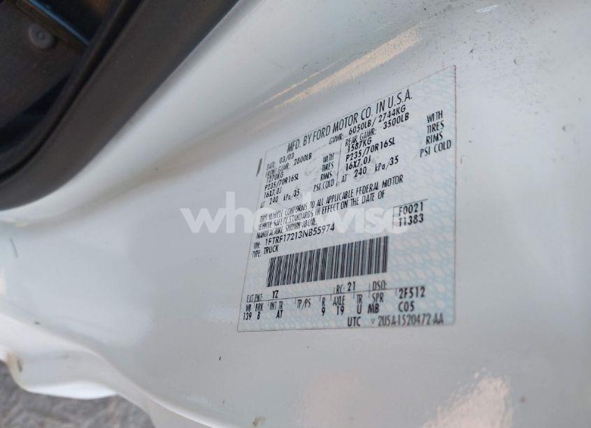 Photo 9 of 2003 Ford F-150 XL/XLT (VIN 1FTRF17213NB55974)