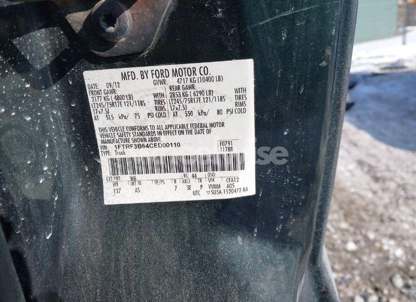 Photo 8 of 2012 Ford F-350 XL (VIN 1FTRF3B64CED00110)