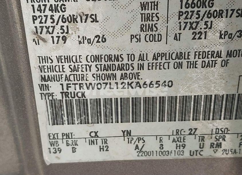 Photo 9 of 2002 Ford F-150 LARIAT/XLT (VIN 1FTRW07L12KA66540)