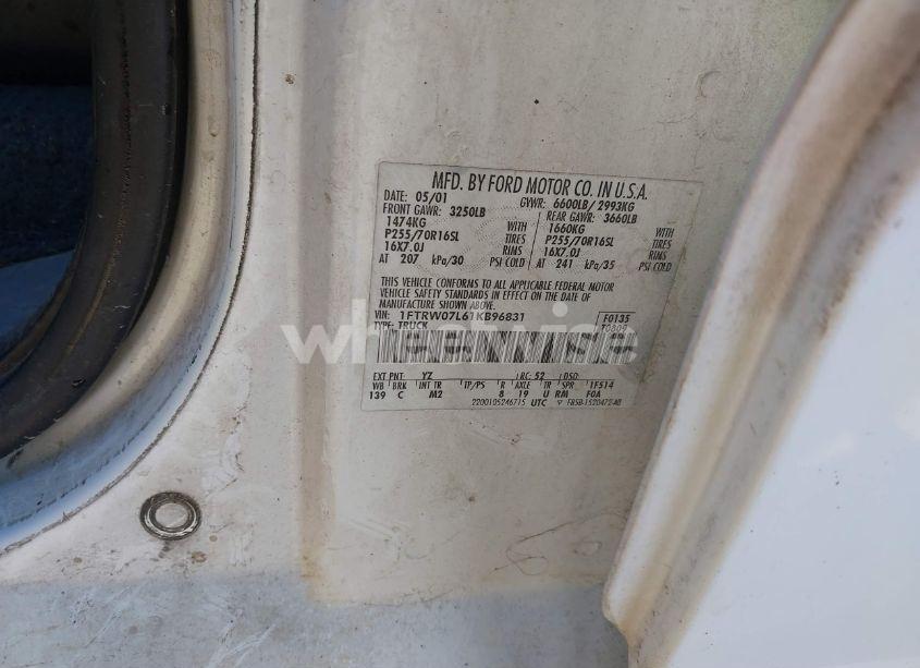 Photo 9 of 2001 Ford F-150 HARLEY-DAVIDSON EDITION/KING RANCH EDITION/LARIAT/XLT (VIN 1FTRW07L61KB96831)