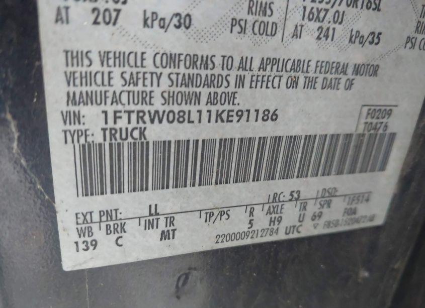 Photo 9 of 2001 Ford F-150 KING RANCH EDITION/LARIAT/XLT (VIN 1FTRW08L11KE91186)