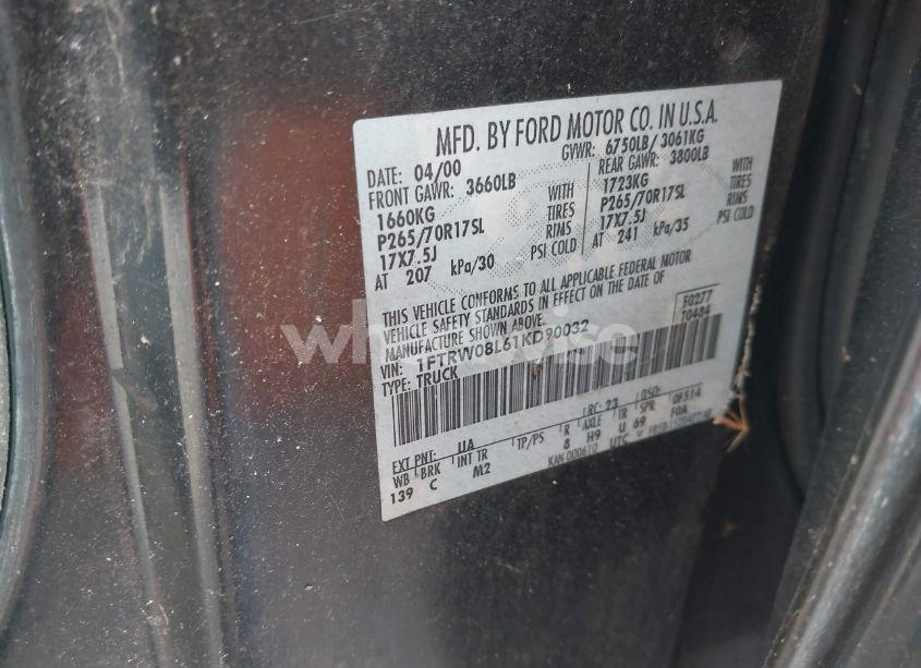 Photo 9 of 2001 Ford F-150 KING RANCH EDITION/LARIAT/XLT (VIN 1FTRW08L61KD90032)