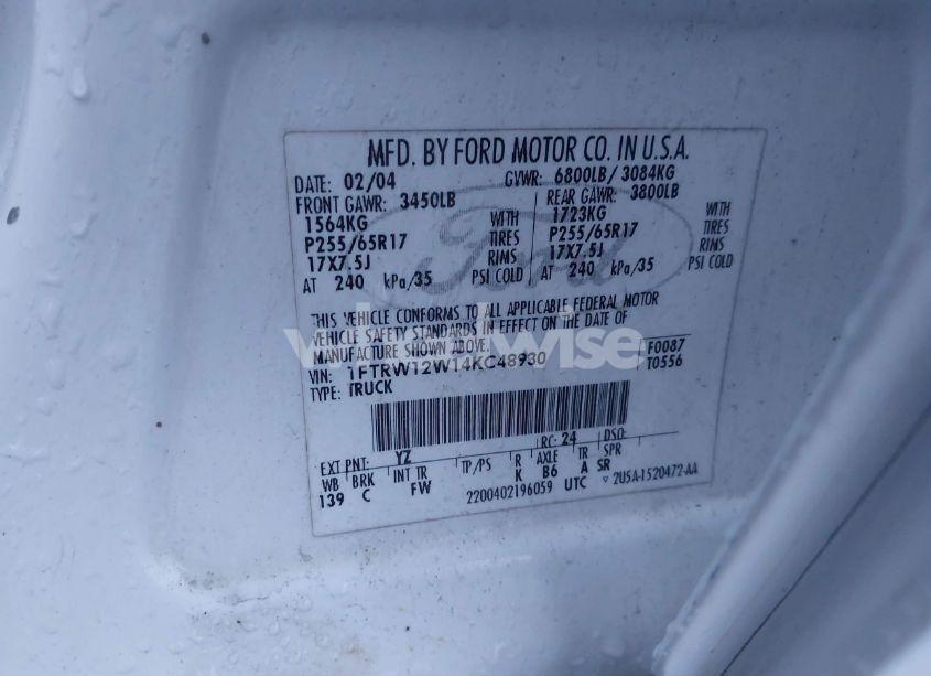 Photo 9 of 2004 Ford F-150 XLT (VIN 1FTRW12W14KC48930)