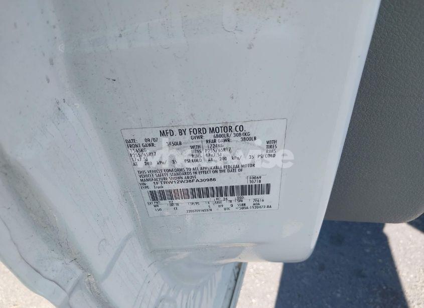 Photo 9 of 2008 Ford F-150 60TH ANNIVERSARY/FX2/XL/XLT (VIN 1FTRW12W38FA30986)