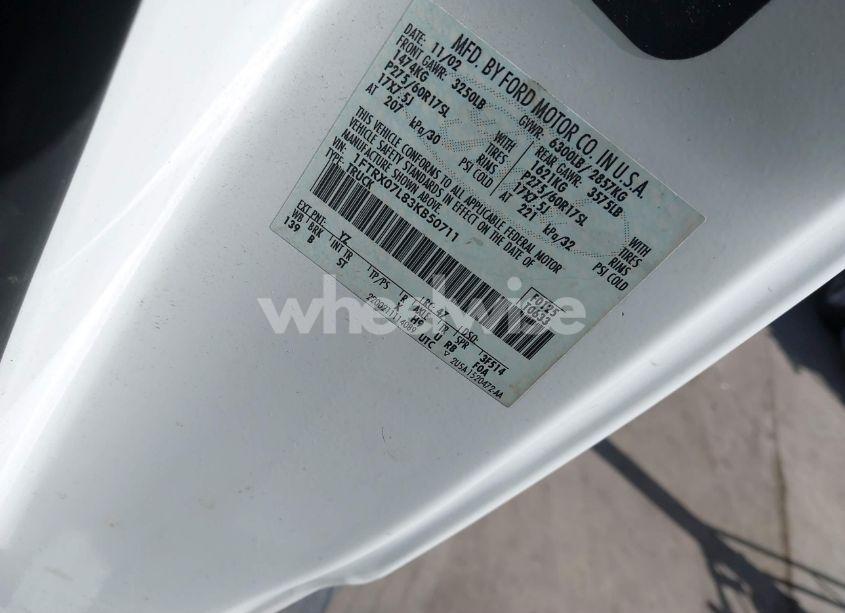 Photo 9 of 2003 Ford F150 (VIN 1FTRX07L83KB50711)