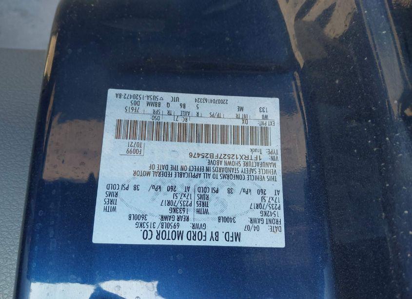 Photo 9 of 2007 Ford F-150 LARIAT/XLT (VIN 1FTRX12527FB25476)