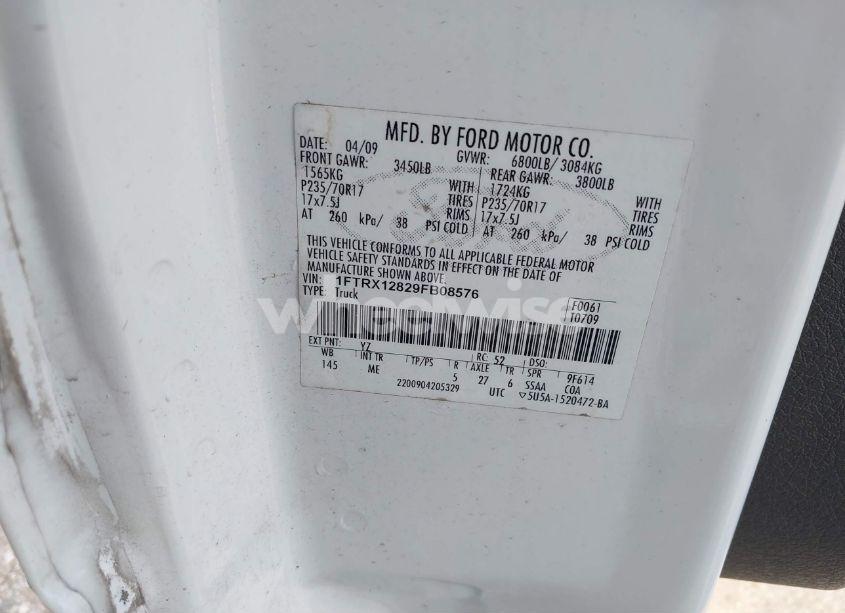 Photo 9 of 2009 Ford F-150 XLT (VIN 1FTRX12829FB08576)