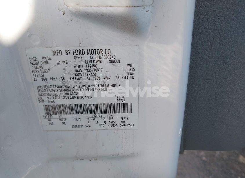 Photo 9 of 2008 Ford F-150 FX2/STX/XL/XLT (VIN 1FTRX12W28FB36195)