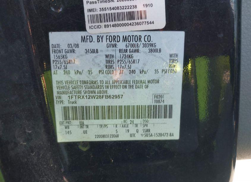 Photo 9 of 2008 Ford F-150 FX2/STX/XL/XLT (VIN 1FTRX12W28FB62957)