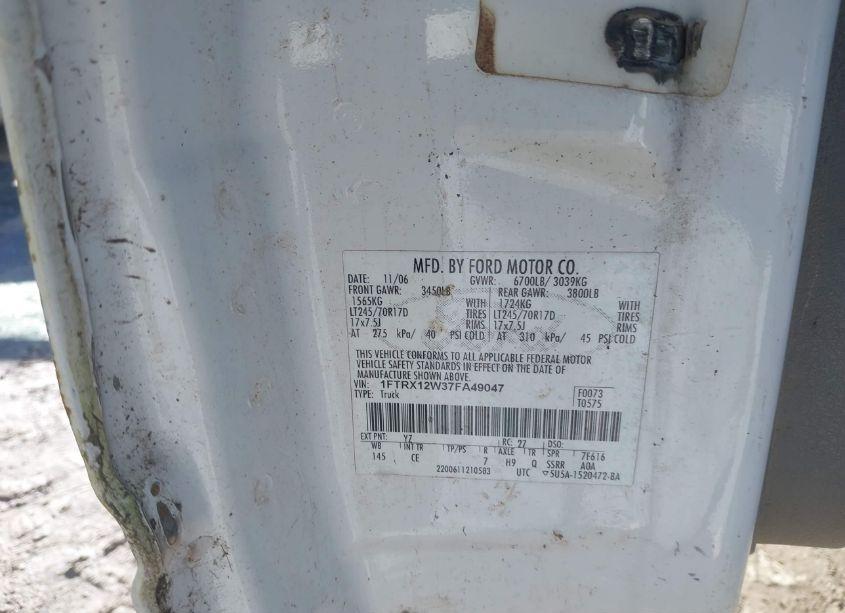 Photo 9 of 2007 Ford F-150 STX/XL/XLT (VIN 1FTRX12W37FA49047)