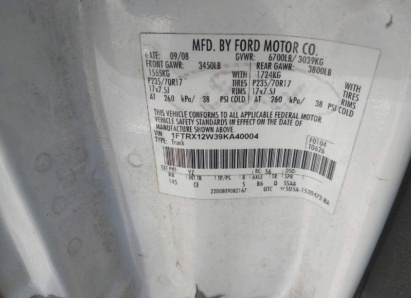 Photo 9 of 2009 Ford F-150 STX/XL (VIN 1FTRX12W39KA40004)