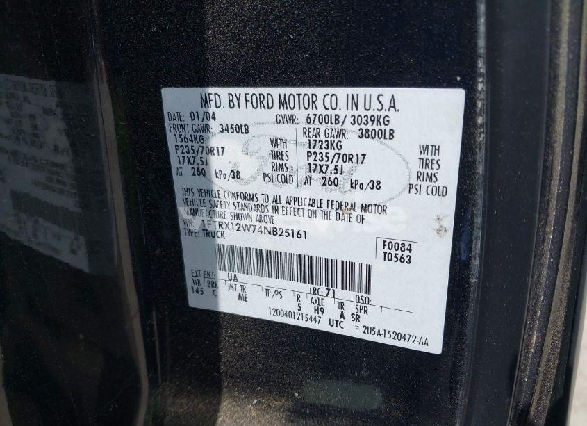 Photo 9 of 2004 Ford F-150 STX/XL/XLT (VIN 1FTRX12W74NB25161)