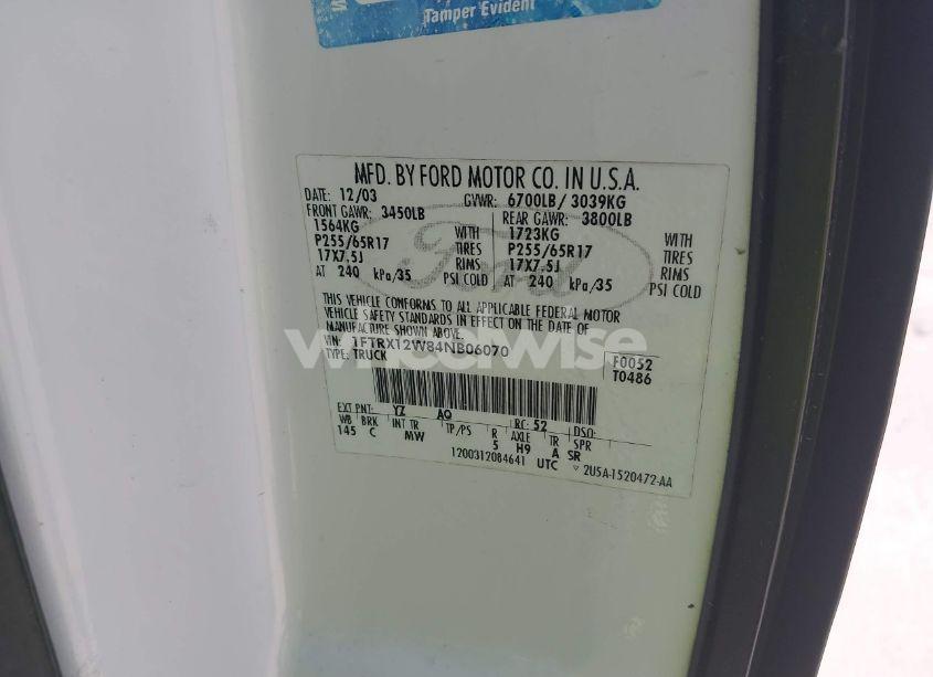 Photo 9 of 2004 Ford F-150 STX/XL/XLT (VIN 1FTRX12W84NB06070)