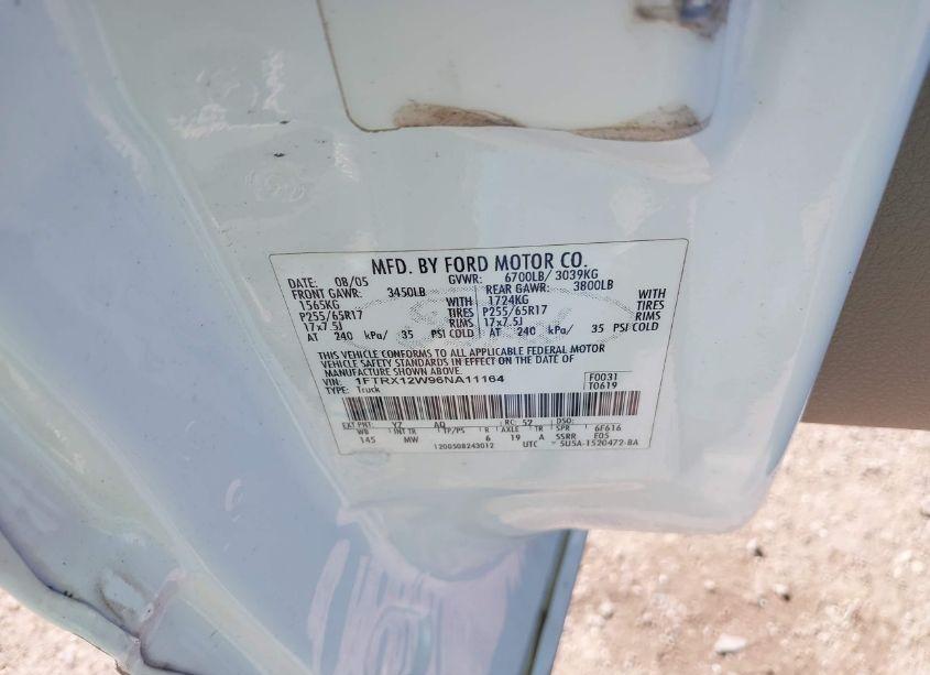 Photo 9 of 2006 Ford F-150 STX/XL/XLT (VIN 1FTRX12W96NA11164)