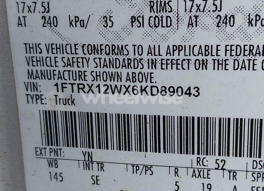 Photo 9 of 2006 Ford F-150 STX/XL/XLT (VIN 1FTRX12WX6KD89043)