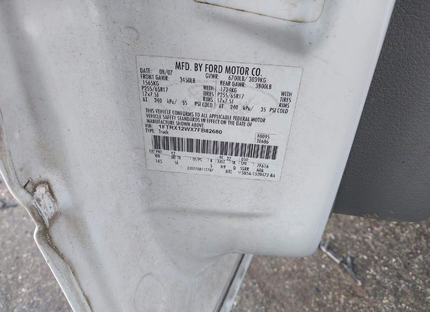 Photo 9 of 2007 Ford F-150 STX/XL/XLT (VIN 1FTRX12WX7FB82680)