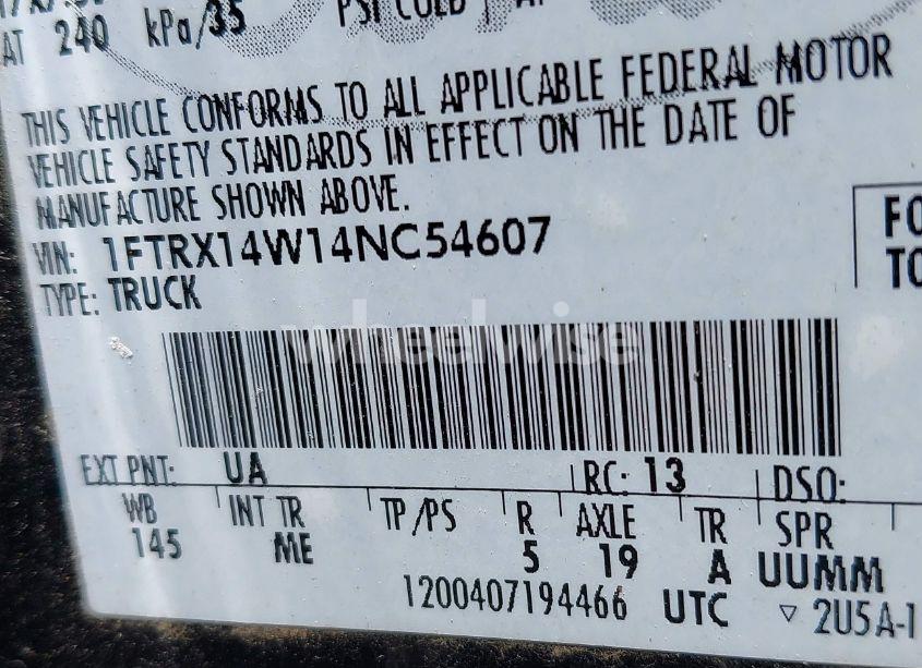 Photo 9 of 2004 Ford F-150 STX/XL/XLT (VIN 1FTRX14W14NC54607)